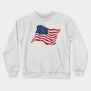 American Pride USA Flag Waving Crewneck Sweatshirt